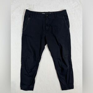 Men's Stone Island 32W Shadow Project Black Cropped Casual Pants